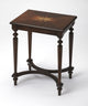 Tyler Solid Wood Inlay Accent Table, Dark Brown