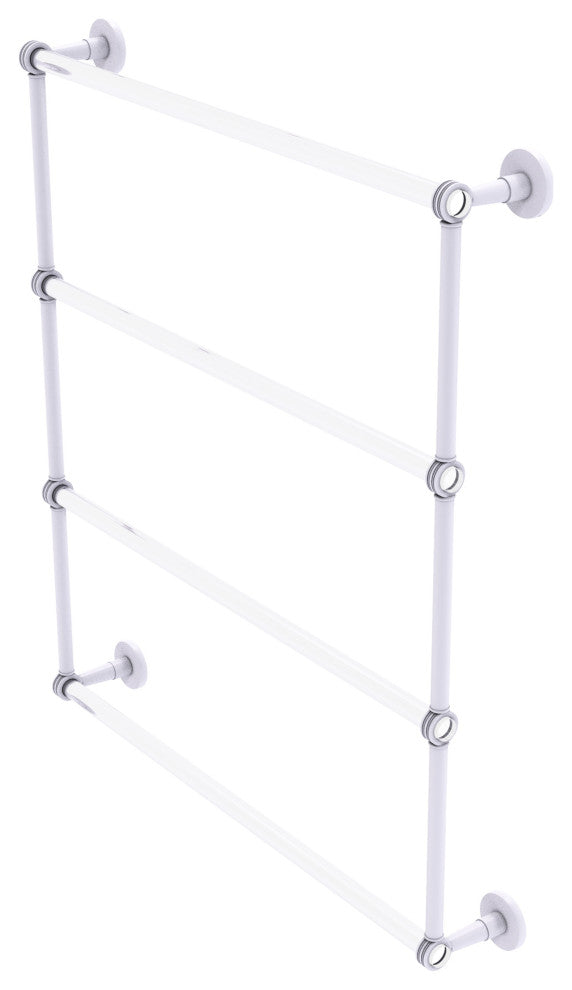 Clearview 4 Tier 30" Ladder Towel Bar with Dotted Accents, Matte White