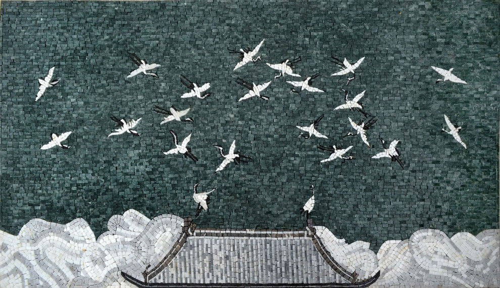 Mosaic Wall Art, The Secret Life Of Pigeons, 28"x47"