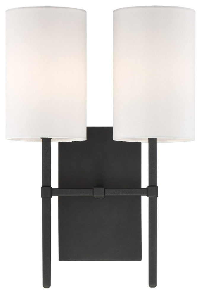 Crystorama Lighting Group VER-242 Veronica 2 Light 17\" Tall Wall - Black Forged