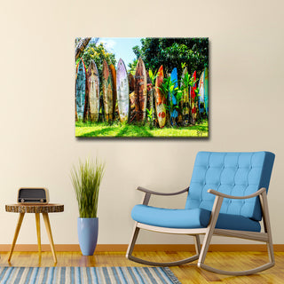Surfboard Fence' Canvas Art Print, 12"x16"