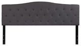 Cambridge Tufted Upholstered King Size Headboard in Dark Gray Fabric
