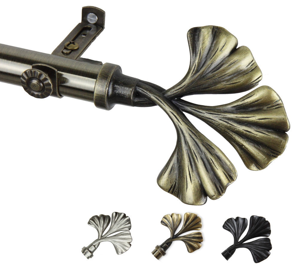 Florence 13/16 inch dia. Curtain Rod, Antique Brass, 66-120"