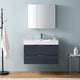 Valencia Wall Hung Bathroom Vanity, Medicine Cabinet, Dark Slate Gray 36"