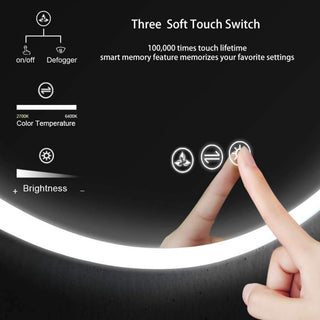 Fogless, Color Temperature Adjustable LED Mirror, 32" Round