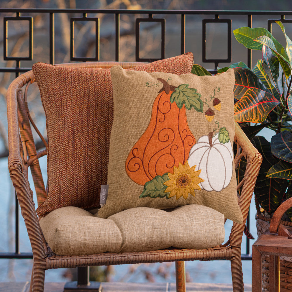 Indoor Harvest Pumpkins 16.5" Throw Pillow