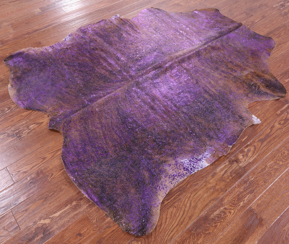 Purple Metallic Cowhide Rug 6' 10" X 6' 1" C2086