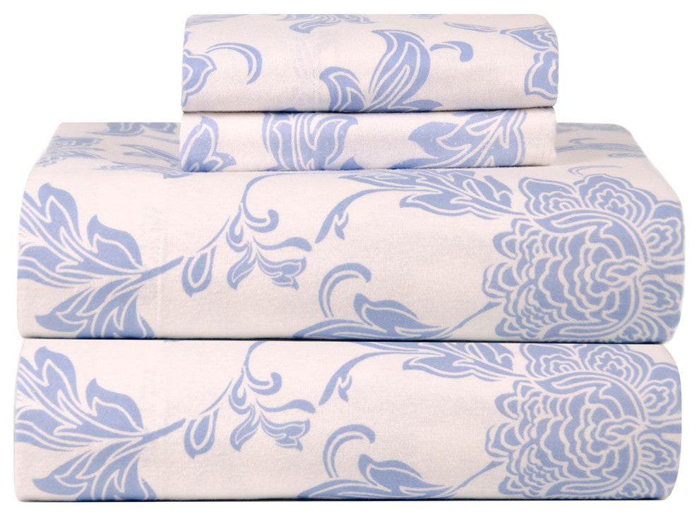 Celeste Home Flannel Sheet Set, Corsage, Queen
