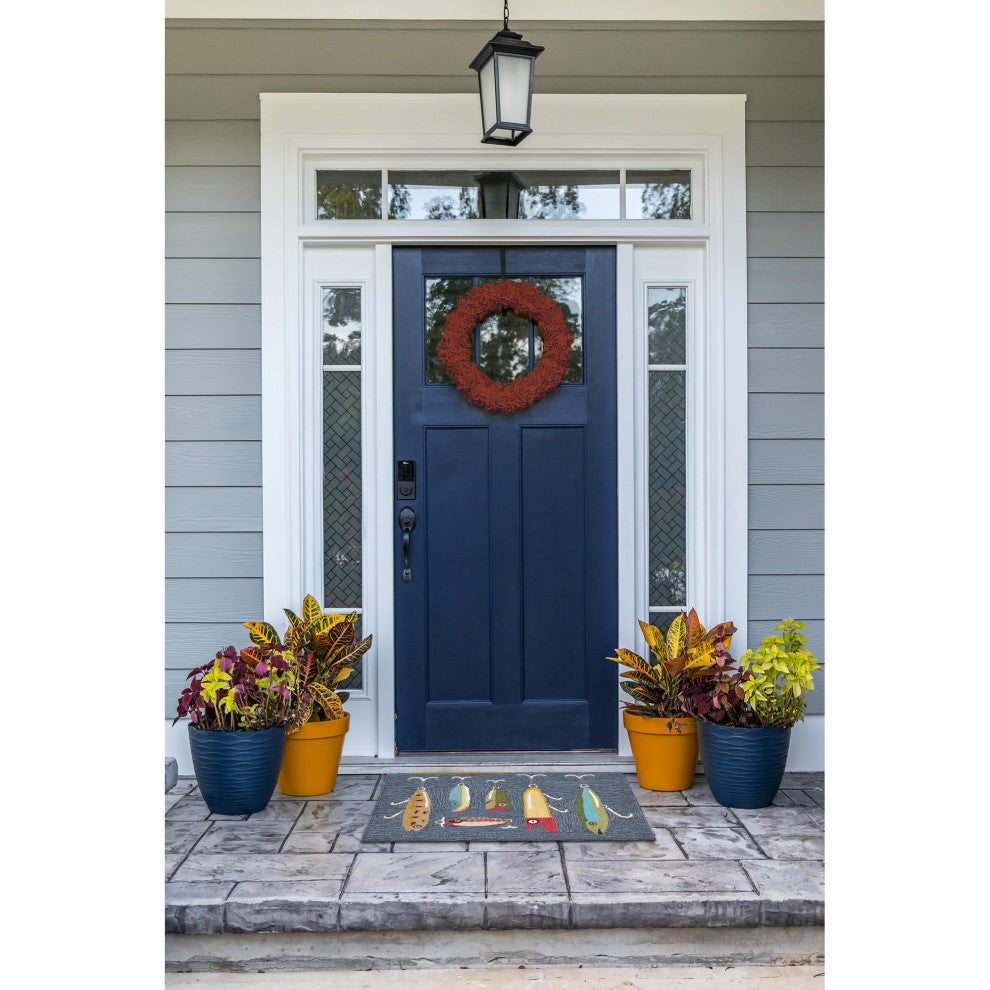 Frontporch Playing Hooky Indoor/Outdoor Rug Gray, Gray, 2'6x4'