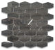Nero Marquina Black Marble Elongated Hexagon Mosaic Tile Polished, 1 sheet