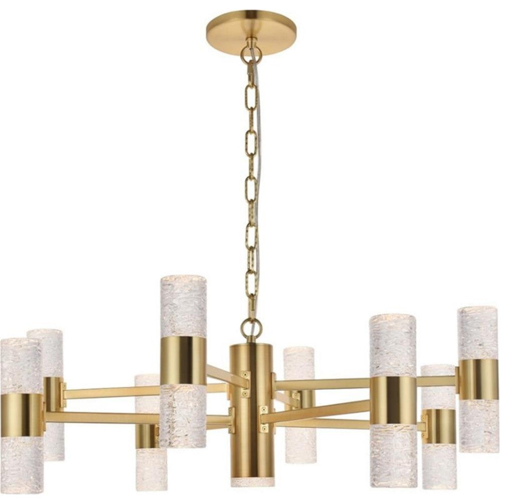 Elegant Lighting Vega 2 Tier 17 Light Clear LED Chandelier in Gold