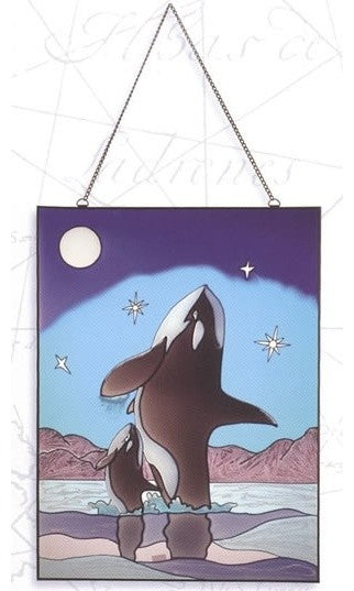 Killer Whales Stained Glass