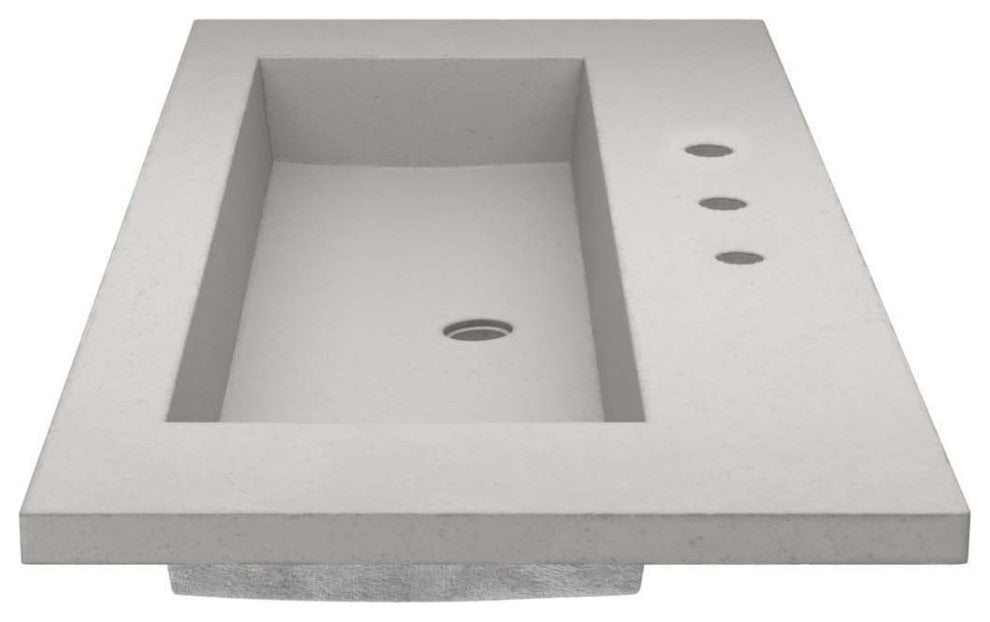 48" Capistrano Vanity Top with Integral Sink, Ash, 8" Widespread Faucet Holes