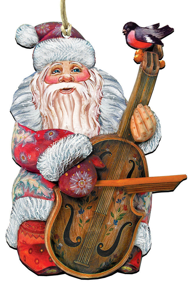 Violin Santa Ornament