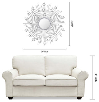 "Milkyway" Bling Round Wall Mirror, Bathroom Mirror, Vanity Mirror 36"x36"