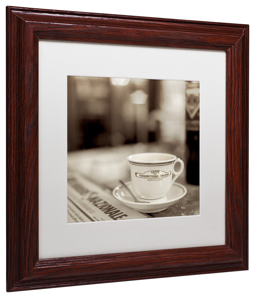 Alan Blaustein 'Tuscany Caffe II' Art, Wood Frame, White Mat, 11x11