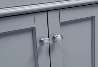 Home Living Vanity with Carrara White Marble Countertop, Gray, 24", Single Sink