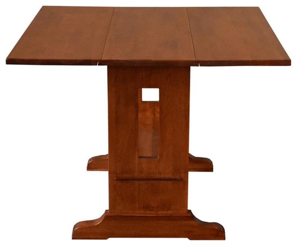 Mission Solid Oak Drop Leaf Dining Table - Michael's Cherry (MC1)