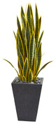 3.5'' Sansevieria Artificial Plant in Slate Planter