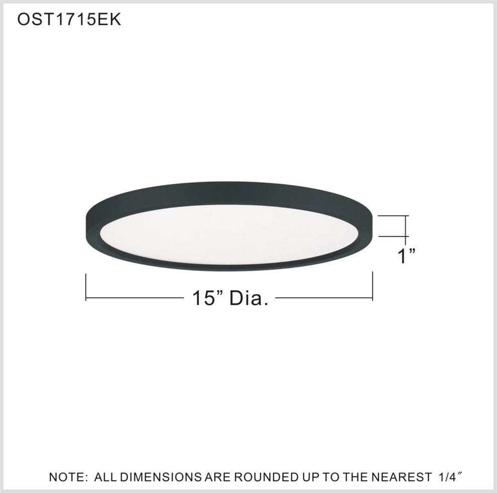 Quoizel OST1715 Outskirts 15"W LED Flush Mount Ceiling Fixture - Fresco