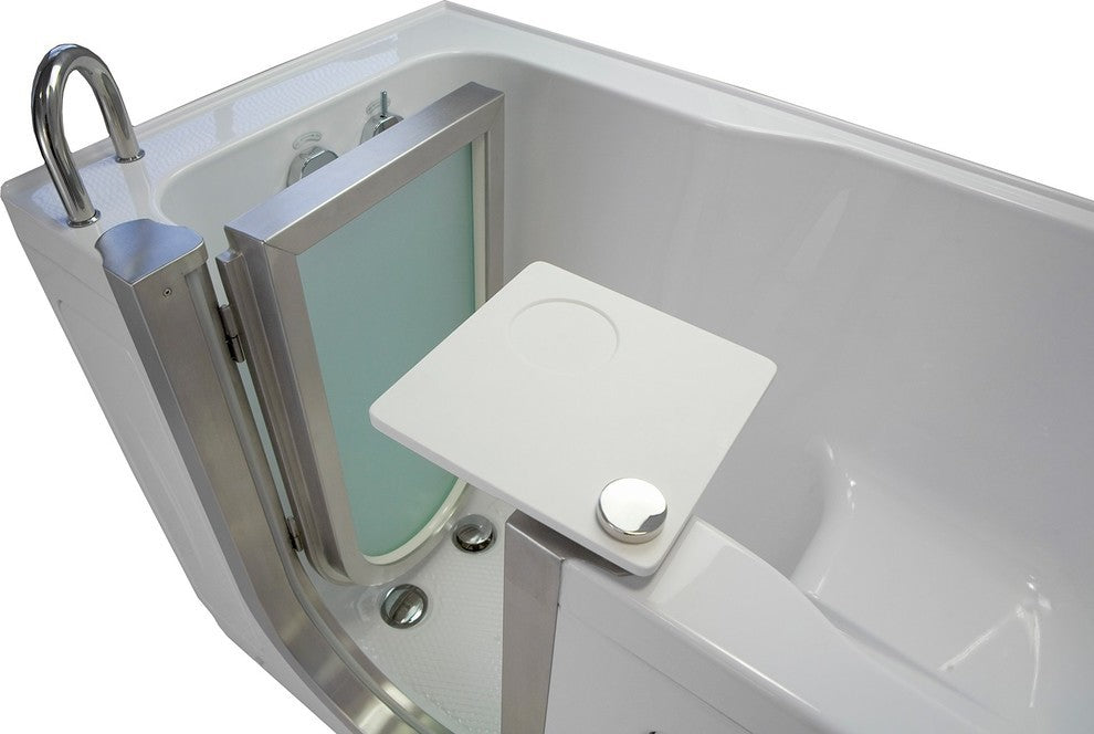 Ella Petite Soaking Acrylic Walk In Bath Left Side Door and Drain