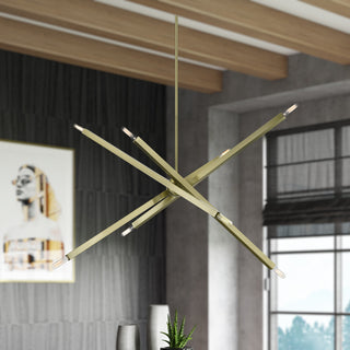 Livex Lighting Monaco 8-Light Antique Brass Large Linear Chandelier