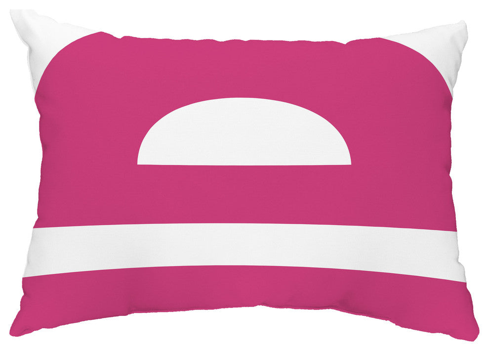 Lock 14"x20" Decorative Geometric Outdoor Throw Pillow, Pink