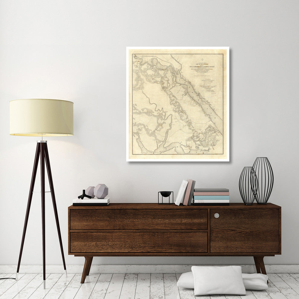 "Civil War - Williamsburg To White House, 1862" Print by Henry L. Abbot, 41"x46"