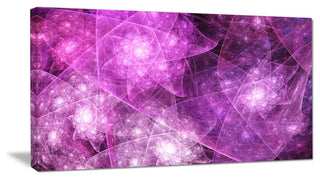 Pink Rotating Polyhedron, Oversized Abstract Canvas Art Print, 60x28