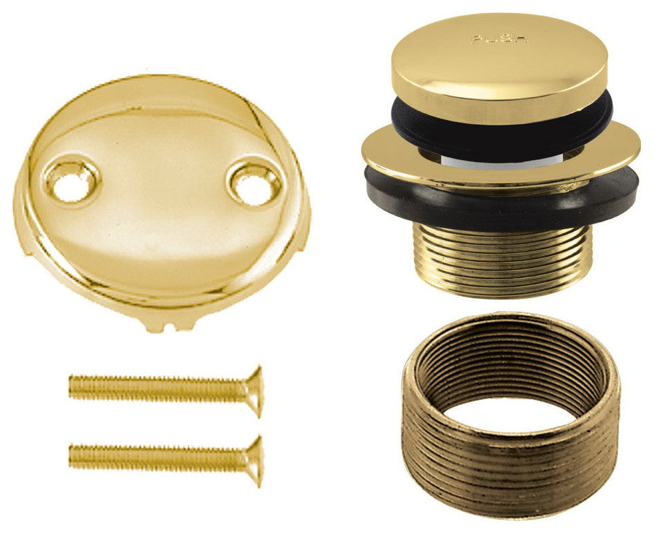 Tip Toe Universal Tub Trim With Two-Hole Faceplate In Polished Brass, Polished B
