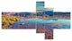 Beautiful Lake in Lago Rienza, Seashore Canvas Art Print, 60"x32", 5 panels
