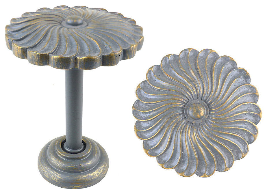 Sierra Drapery Medallion Holdback, Gilded Steel