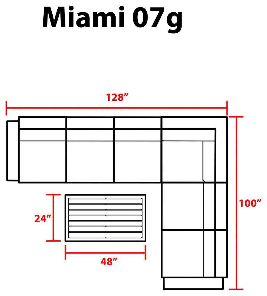 Miami 7 Piece Outdoor Wicker Patio Furniture Set 07g