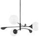 3 Light Chandelier, Black