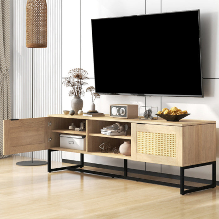 60 inch Wicker TV stand modern wood TV cabinet