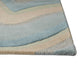 5'X8' Ocean Blue Beige Hand Tufted Abstract Waves Indoor Area Rug