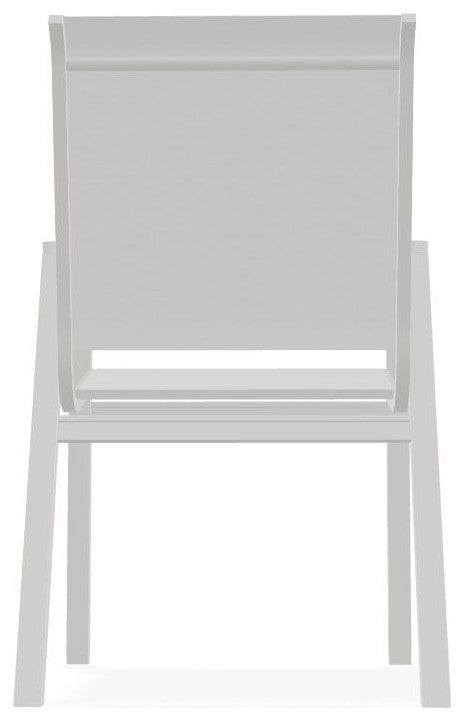 Bazza Sling Stackable Outdoor Dining Chair, White/Snow