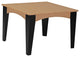 Poly Island Dining Table, Cedar & Black, 44" X 44"