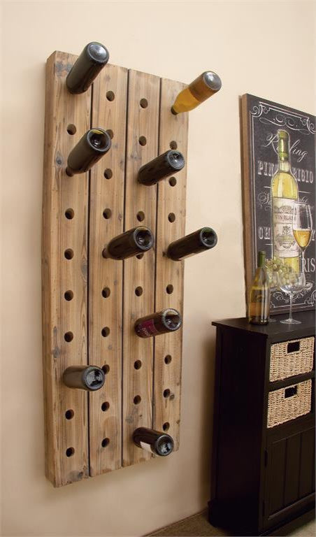 Brown Rustic Wall wine Rack