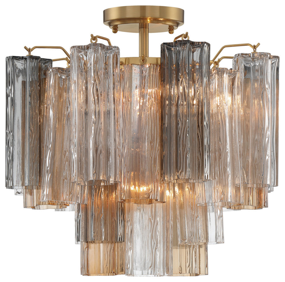 CRYSTORAMA Addis 4 Light Aged Brass Ceiling Mount