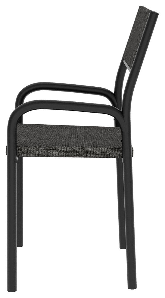 Techni Mobili Office Visiting Chair With Metal Frame, Black