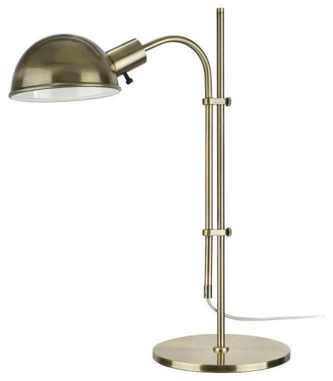 40043, 27" High Modern Adjustable Metal Desk Lamp, Satin Nickel Finish