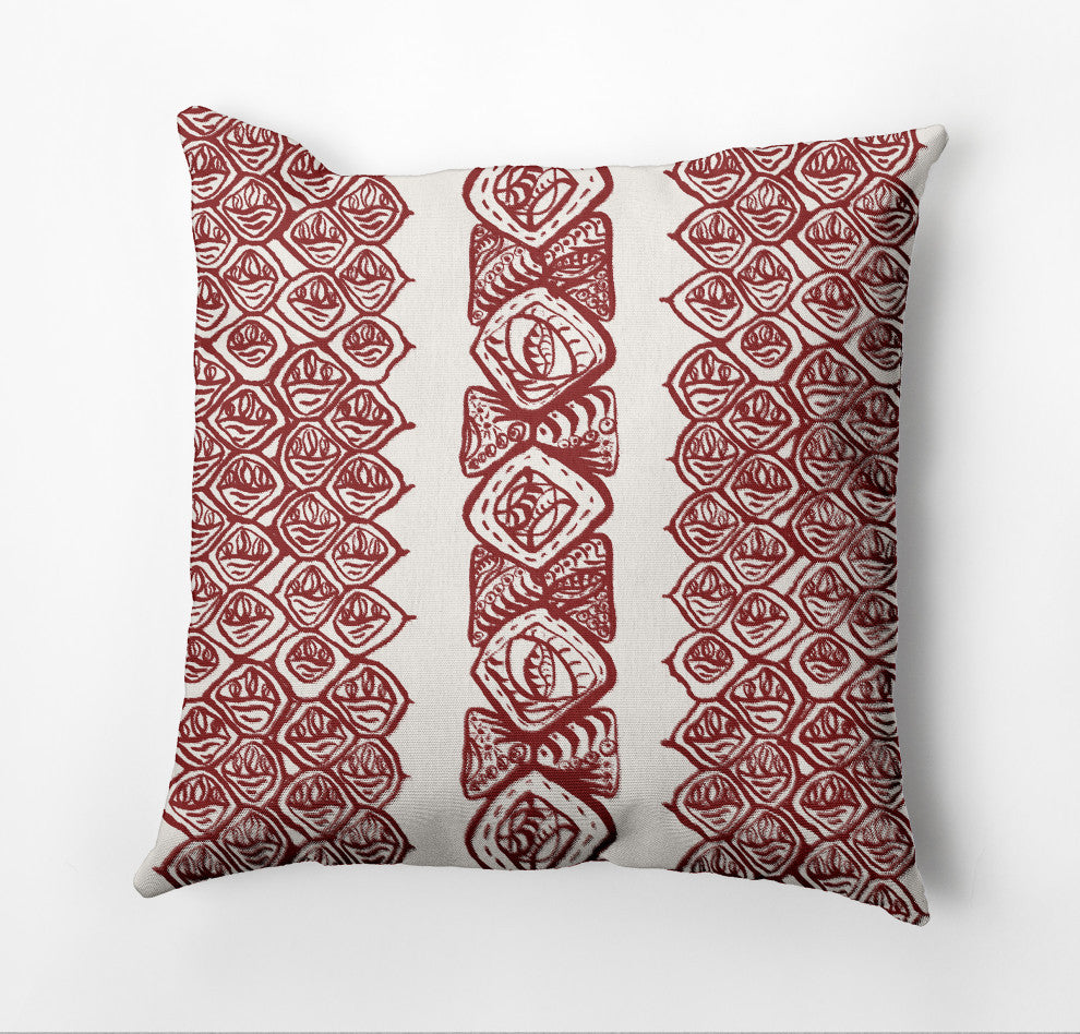 Central Comb Pillow, Orange, 26"x26"