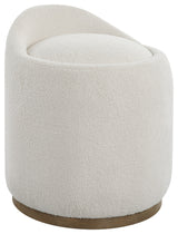 Uttermost Swirl Swivel Sheepskin Ottoman