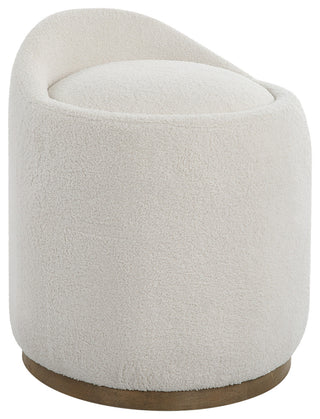 Uttermost Swirl Swivel Sheepskin Ottoman
