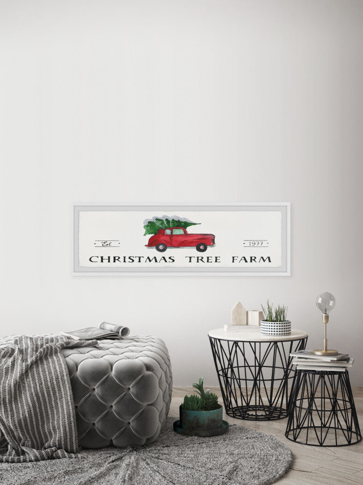"Tree Farm Est 1977" Framed Painting Print, 30x10