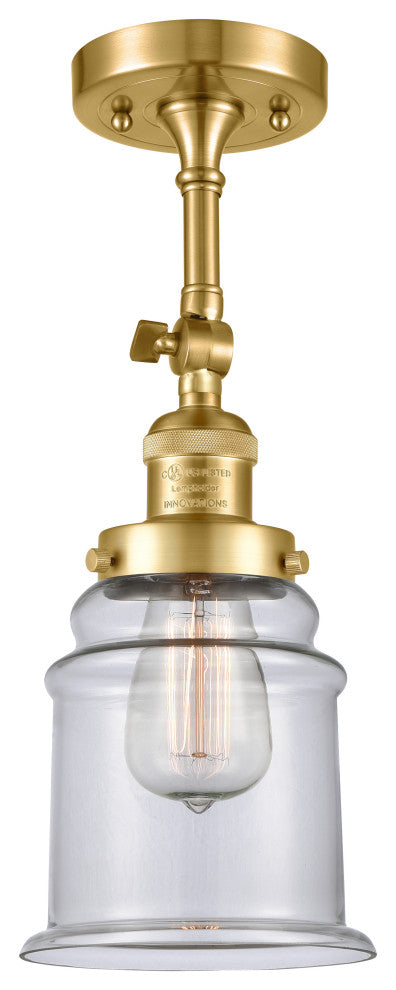 Canton 1 Light Sconce, Satin Gold, Clear