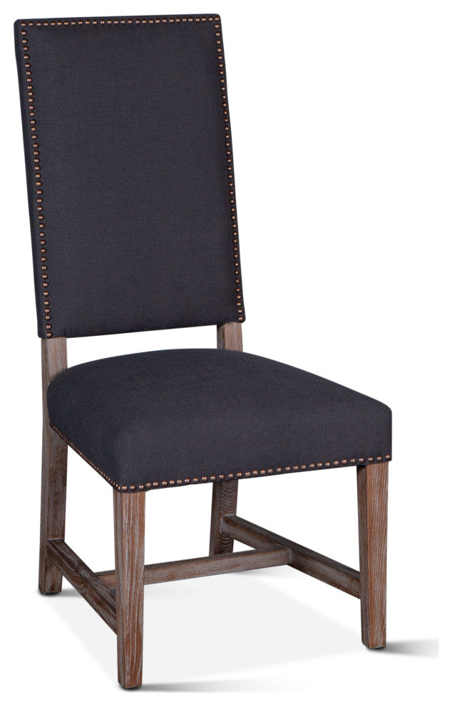 Dani High Back Formal Dining Chair, Charcoal, Set of 2