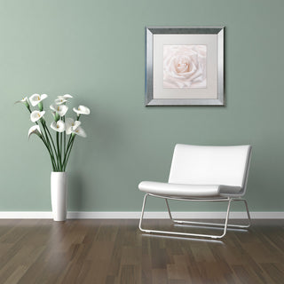Cora Niele 'Soft White Rose' Matted Framed Art