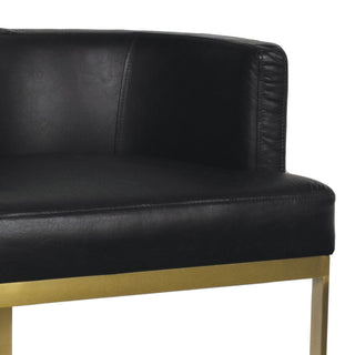 Owen Leather Counter Stool, Modern Black